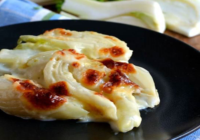 gratin de fennel-to-the-bechamel-light-WW fennel gratin with light béchamel WW